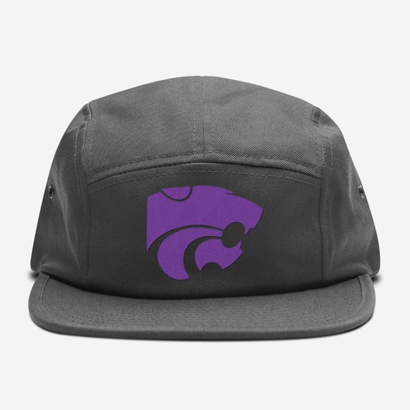 NEW Kansas State Wildcats 5 Panel Camper Strapback Hat DARK GREY - Picture 1 of 5